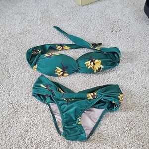Floral Green Bikini Set